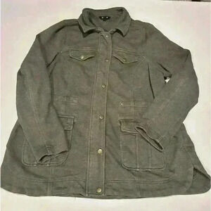 Torrid TerryCloth Olive Green Military Jacket Size 12 (Size 0)